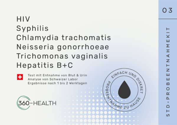 STD Test, Chlamydia trachomatis, Neisseria ghonorrhoeae (Tripper), HIV, Syphilis und Hepatitis B+C